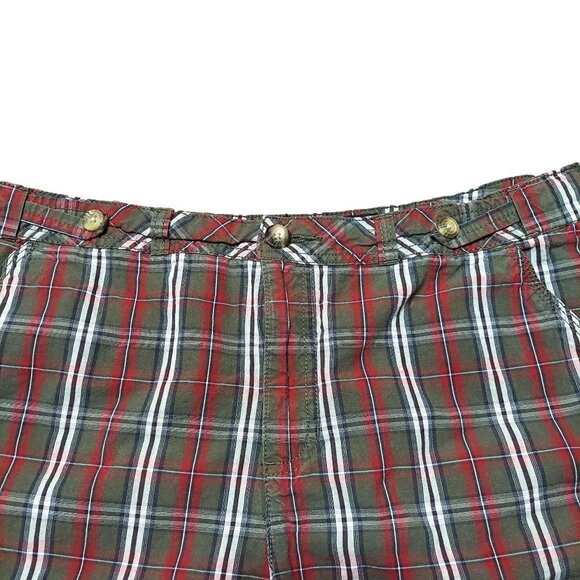 National Outfitters Women's Green Tartan Plaid Bermuda Shorts - Picture 3 of 5